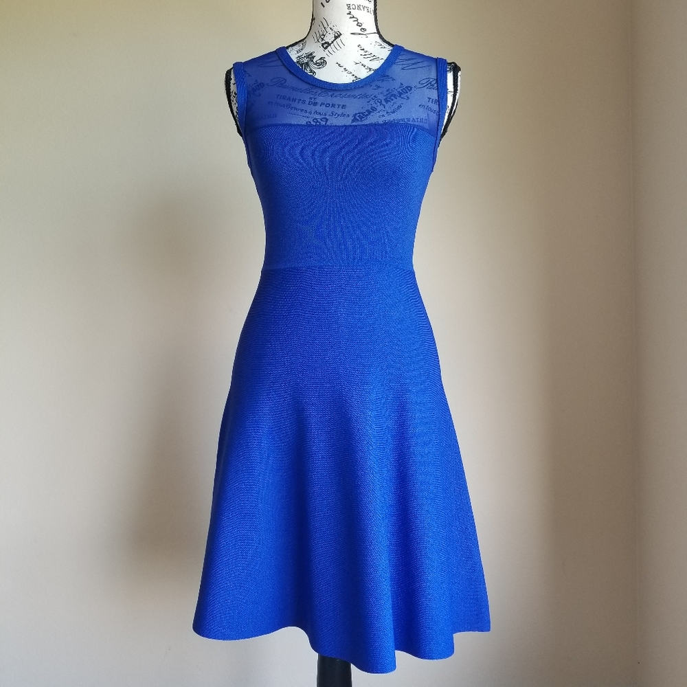 NWT Blue Sleeveless Dress Mesh Upper XS
